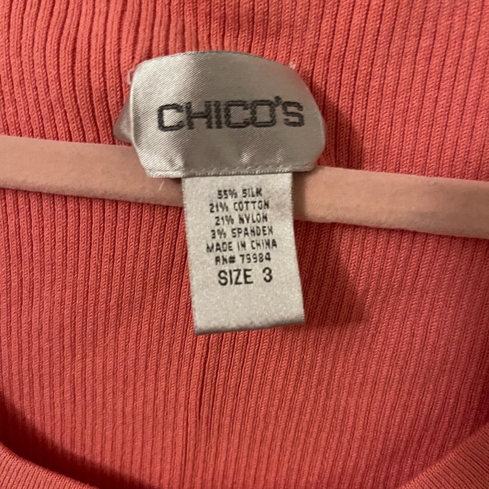 Silk/Cotton Blend Chicos Tanks, size 3 - Picture 2 of 3